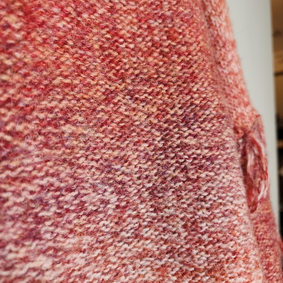 NWT Frye & Co Wool Blend Fringe Sweater Spacedye Ombre Rosewood Size XXL - Picture 4 of 15